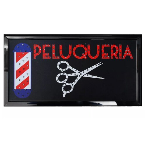Anuncio Luminoso Parpadeante Con Hyper Led Ecologico Para PELUQUERIA