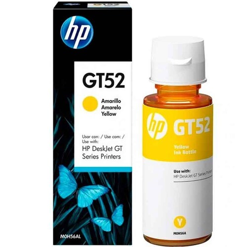 Botella de Tinta HP GT52 Ink Tank 100 300 400 Smart Tank 500 600 Amarillo 70ml M0H56AL 