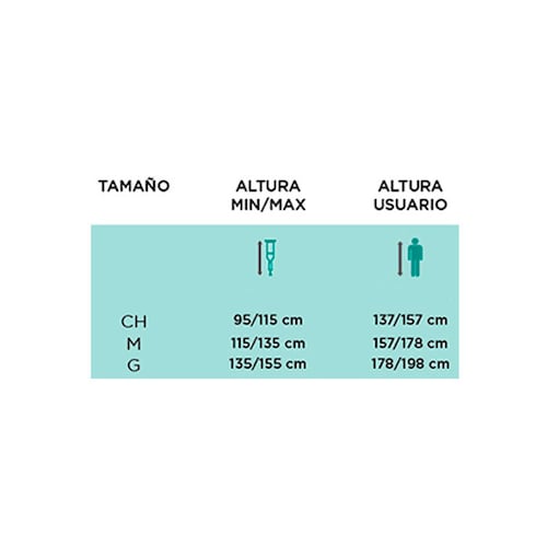 Muletas Axilares en Aluminio y Altura Ajustable Reactiv (Par)
