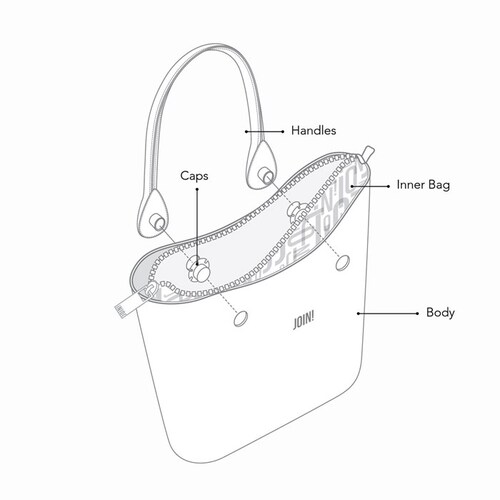 Bolsa de mano JOIN! HANDBAGS ELEGANTE negra  
