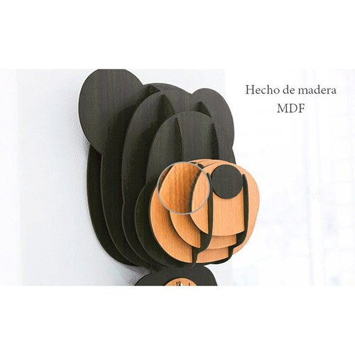 Reloj de pared 3d minimalista diy adherible gigante armable madera mdf natural varios modelos