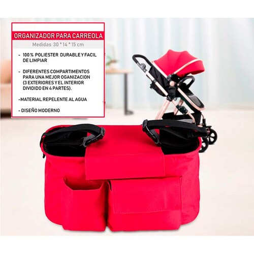 ORGANIZADOR PARA CARREOLA,BEBE,  ROPA, PAÑALES, LECHE ,  IMPERMEABLE