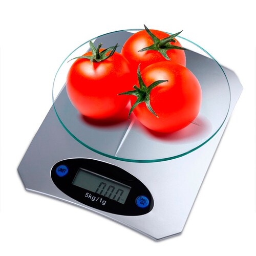 BÃ¡scula Digital De Cocina Alta PrecisiÃ³n Cristal Templado Silver