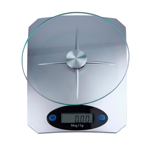 BÃ¡scula Digital De Cocina Alta PrecisiÃ³n Cristal Templado Silver