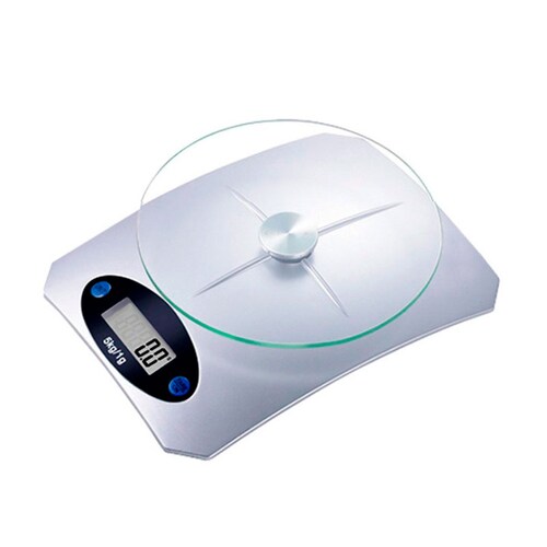 BÃ¡scula Digital De Cocina Alta PrecisiÃ³n Cristal Templado Silver