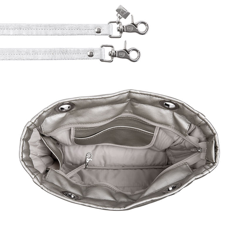 Bolsa de mano SUNDAR BÁSICA CON CIERRE plateada