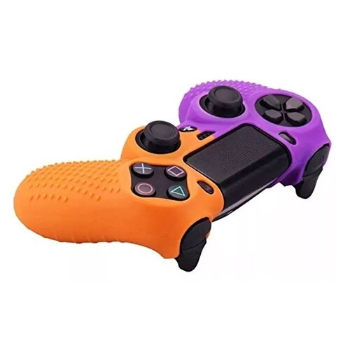 Ps4 Funda De Silicona Texturizada (Naranja Y Morado)