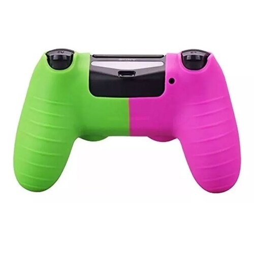 Ps4 Funda De Silicona Texturizada (Rosa Y Verde)