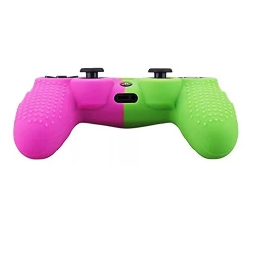 Ps4 Funda De Silicona Texturizada (Rosa Y Verde)