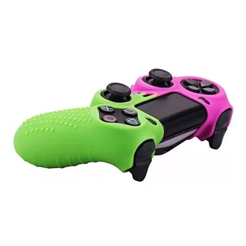 Ps4 Funda De Silicona Texturizada (Rosa Y Verde)