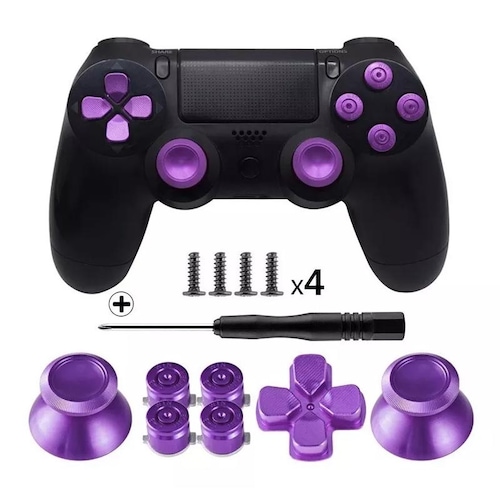 Playstation 4 Set De Botones + Desarmador + 4 Tornillos- Morado