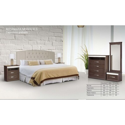 Recamara King Size Moscu Capuchino - Kessa.