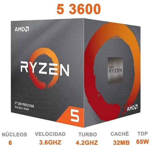 Procesador AMD RYZEN 5 3600 3.6 GHz 6 Core AM4 100-100000031BOX 
