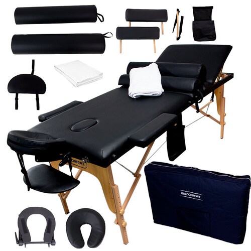 Cama De Masaje Premium Camilla Spa Portatil Reclinable Incluye Estuche Sabana Accesorios Nanofort
