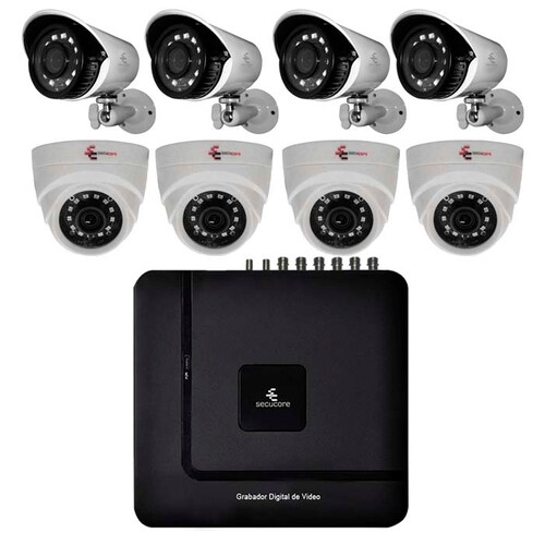 Kit CCTV Circuito Cerrado Vigilancia 8 Camaras Ahd 1080p 2mp