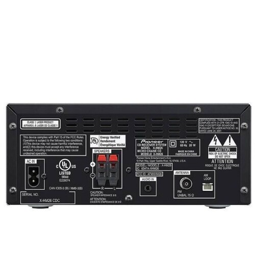 Microsistema PIONEER X-HM26 Negro Bluetooth/FM,CD,MP3-USB/Temporizador y alarma