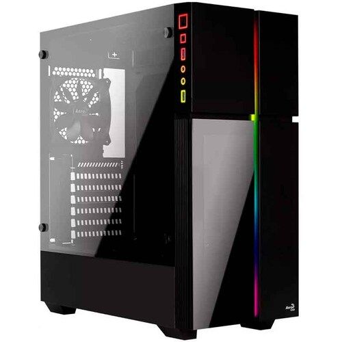 Gabinete Gamer AEROCOOL Playa Cristal Templado RGB USB 3.0 PLAYA-G-BK-V3 