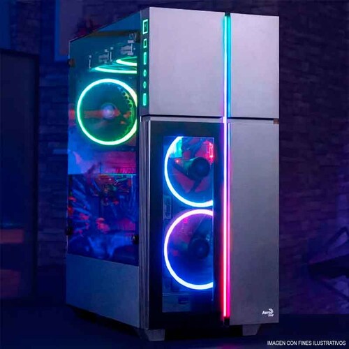 Gabinete Gamer AEROCOOL Playa Cristal Templado RGB USB 3.0 PLAYA-G-BK-V3 