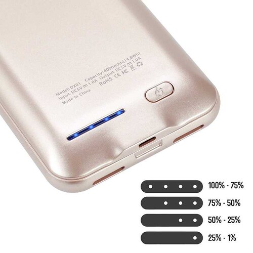 Funda con batería de emergencia Gadgets & fun para iphone 7/8 , 7/8 Plus , x y Xs  Rose gold 