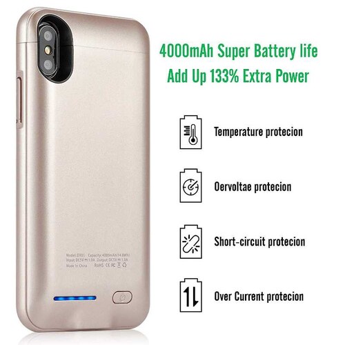 Funda con batería de emergencia Gadgets & fun para iphone 7/8 , 7/8 Plus , x y Xs  Rose gold 
