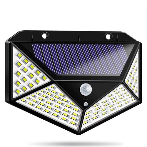 Lámpara Solar Con 100 Leds Sensor De Movimiento Impermeable