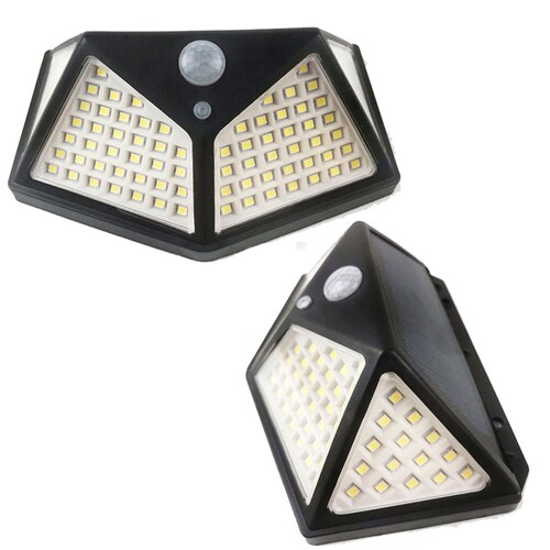 Lámpara Solar Con 100 Leds Sensor De Movimiento Impermeable