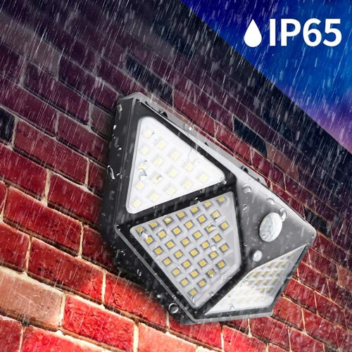 Lámpara Solar Con 100 Leds Sensor De Movimiento Impermeable