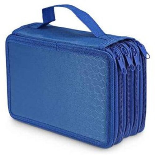 Lapicera Con Divisiones Cartucheras Organizador Estuche Para Lapices Juveniles Utiles Escolares Color Azul