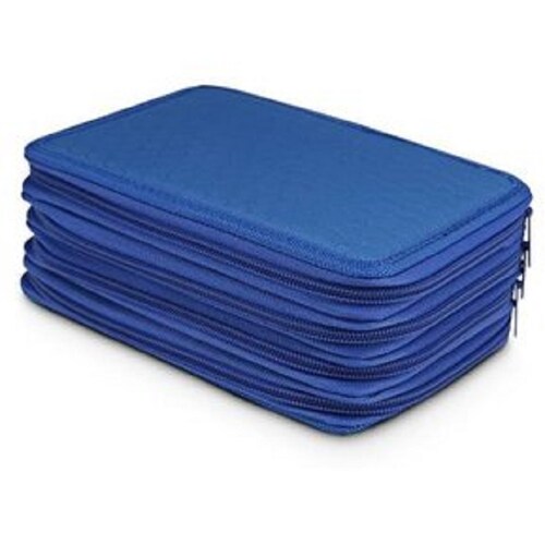 Lapicera Con Divisiones Cartucheras Organizador Estuche Para Lapices Juveniles Utiles Escolares Color Azul