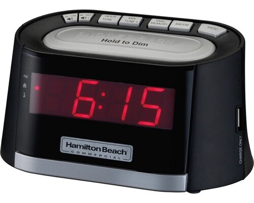Radio Reloj Despertador Hamilton Beach HCR410 Pantalla LED USB