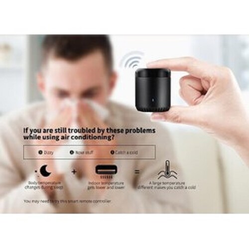 Control Remoto Universal Inteligente Smart Ir wifi Broadlink Rm Mini3 Infrarrojo Para Tv  Clima Color Negro