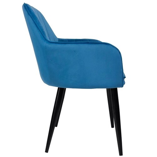 Sillon Eames Kit Sillones Tapizados  4 Sillas Vintage Cafeteria Comedor Azul