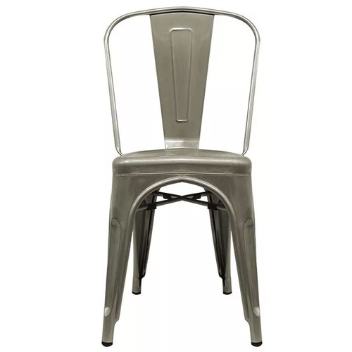 Silla Tolix Comedor Kit 4 Sillas Acero Plata Vintage Comercio