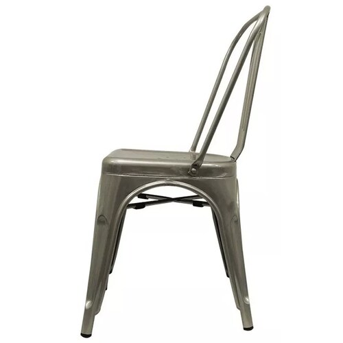 Silla Tolix Comedor Kit 4 Sillas Acero Plata Vintage Comercio
