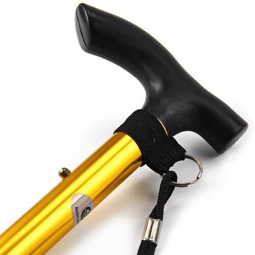Baston Plegable De Metal Aluminio Con Altura Regulable Color Oro