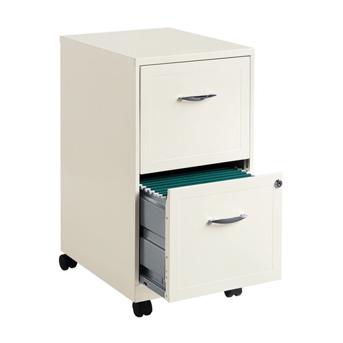 Archivero economico de dos cajones tamaño carta color blanco con ruedas HIRSH