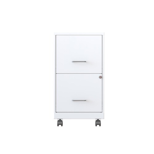 Archivero economico de dos cajones tamaño carta color blanco con ruedas HIRSH