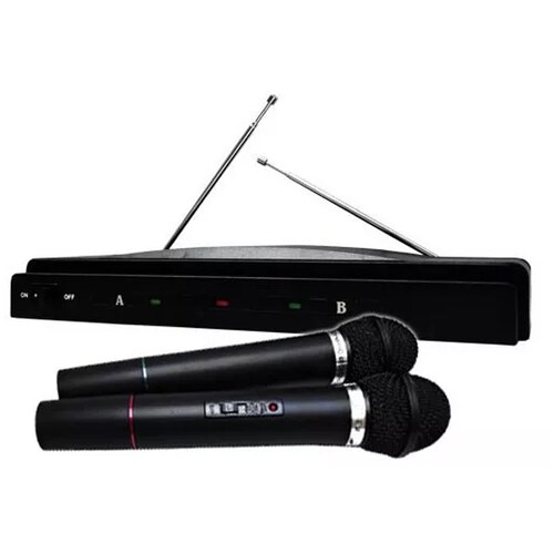 Kit 2 Microfonos Inalambricos Karaoke Ceremonias Perifoneo Conferencia