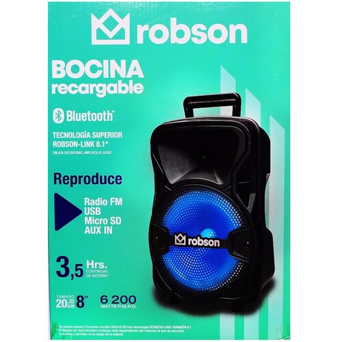 Bafle Recargable Con TecnologÃ­a True Wireless 8 Pulg Led Rgb