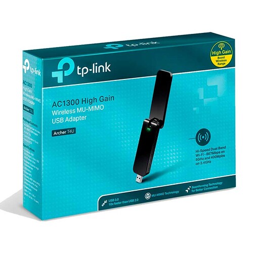 Adaptador Inalambrico USB TP-LINK ARCHER T4U Dual Band 802.11ac 1300Mbps 