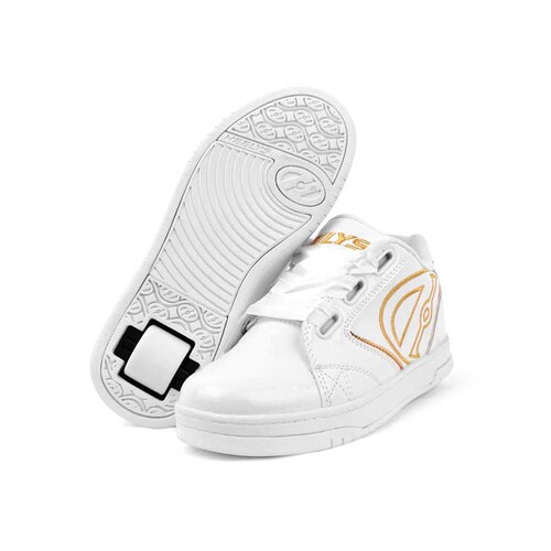 Tenis Patín Para Niña Heelys Charol Color Blanco Con Una Rueda Desmontable