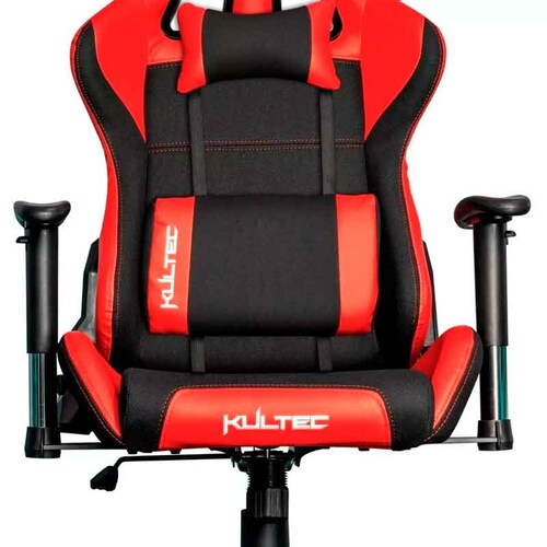 Silla Gamer KULTEC Serie X2 Ergonómica Vinipiel Reclinable Rojo 