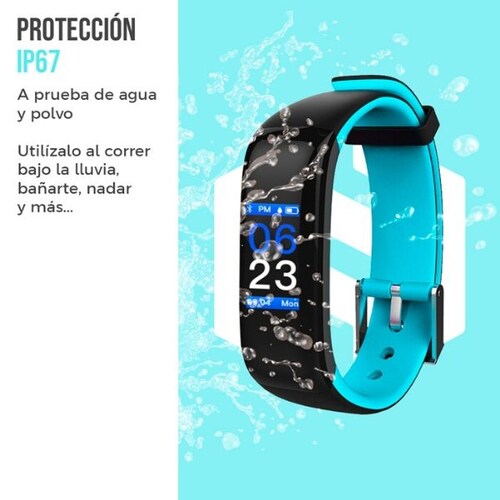 Smartband P1 Plus Monitor de Ritmo Cardíaco y Presión Sanguínea IP67 Azul