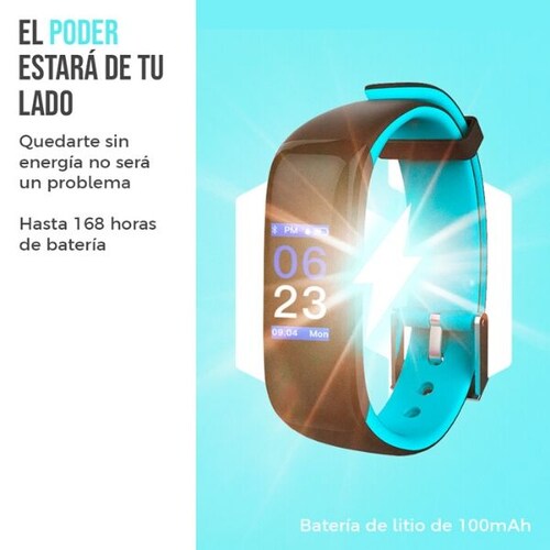 Smartband P1 Plus Monitor de Ritmo Cardíaco y Presión Sanguínea IP67 Azul