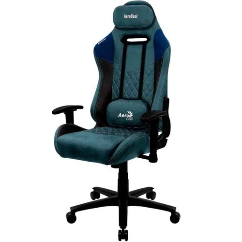 Silla Gamer AEROCOOL DUKE STEEL BLUE Polipiel Ergonomica Ajustable 
