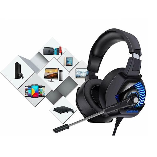 PS4 / Xbox One / PC Headset Microfono Audi­fono Profesional ONIKUMA K6 (Azul Luz)