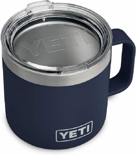 Termo Yeti Rambler Taza Aislada al vacío de 14 oz, de acero inoxidable con tapa