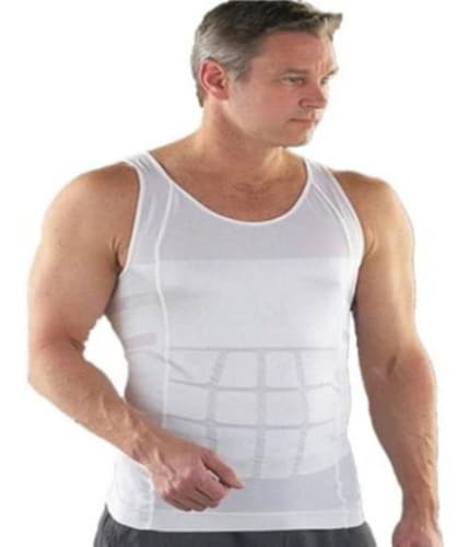 Camiseta Faja Playera Reductora Hombre Int Tirantes Compres Slim N Lift Color Blanco M