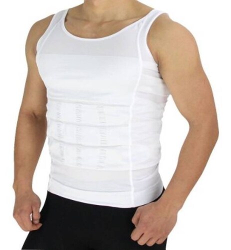 Camiseta Faja Playera Reductora Hombre Int Tirantes Compres Slim N Lift Color Blanco M