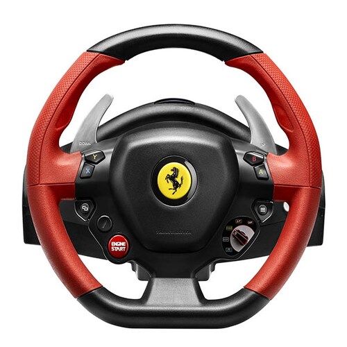 Volante Para Videojuegos Negro Con Rojo Modelo Ferrari 458 Spider Marca THRUSTMASTER 